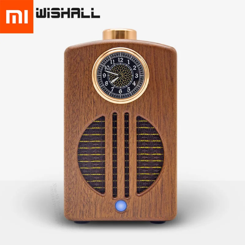 

Xiaomi Mijia Simple Sound Moment Wood Furniture Wireless Bluetooth Speaker Ebony Logs Retro Luminous Clock For Lovely Life