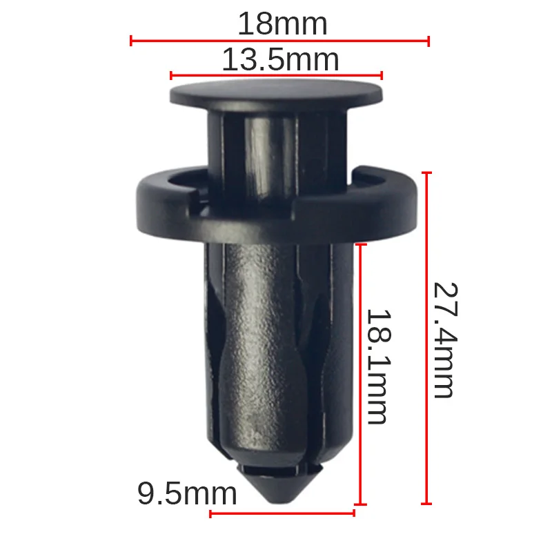 CNIKESIN B147 50PCS 9.5mm Auto Nylon Fastener Bumper Fender Push Type