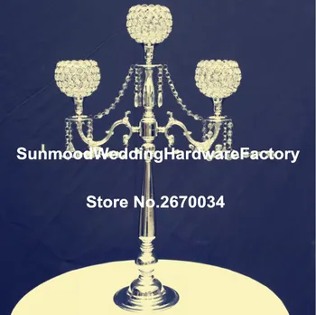 

3 Arms Metal Candle Holder&Crystal Candle Stick&Candlelabra