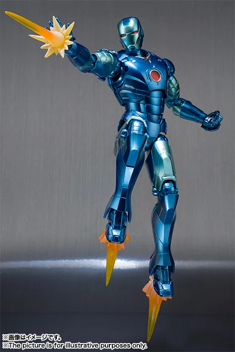 SHFiguart Marvel Avengers Iron Man MK3 Blue Ver. Joint Moveable PVC Ironman Action Figure Collection Model Kids Toy Gift 15cm