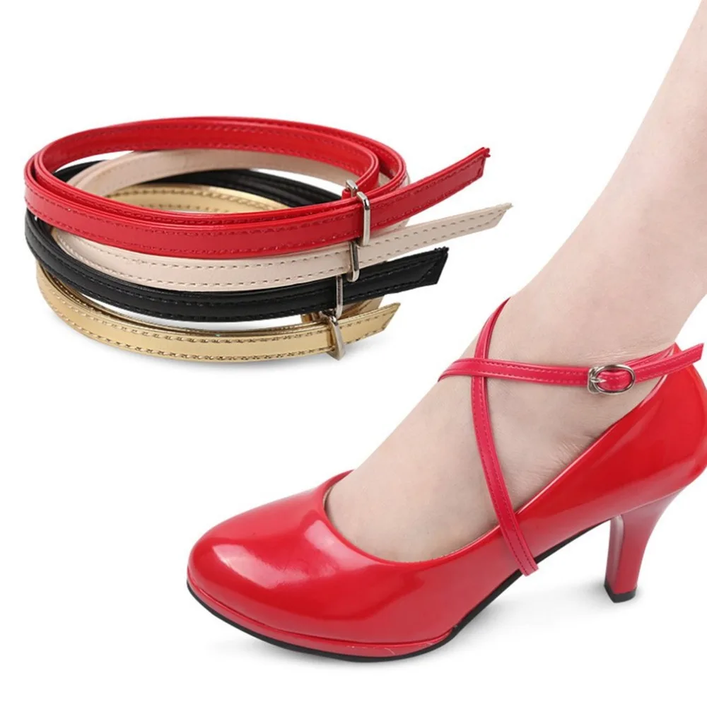 

60CM New high heeled flat shoe safety clips bands strap locking shoe leather shoelace belt wedding sport outside universal