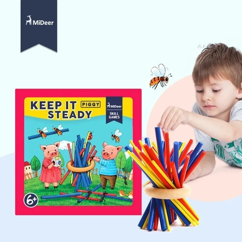 

Children Wooden Colorful Stick Balance Toy Keep it Steady for Kids Play Table Skill Games Educational Toys Gifts
