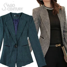 2017 Slim Women Work Office Lady Business Formal Outwear Solid Casual Tops Coat Long Sleeve Blazer Green/Pink/Gray Jacket Career