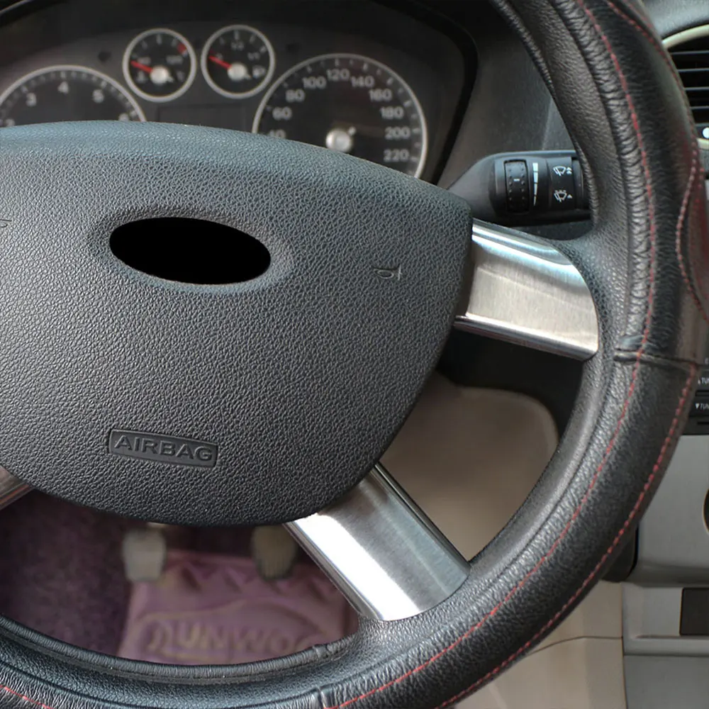 Color My Life Stainless Steel Car Steering Wheel Decoration Cover Trim Sticker for Ford Focus 2 MK2