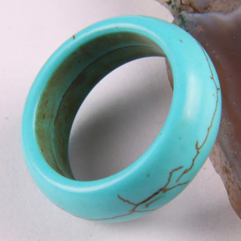 

Blue Howlite Finger Ring Size 7 Jewelry X001