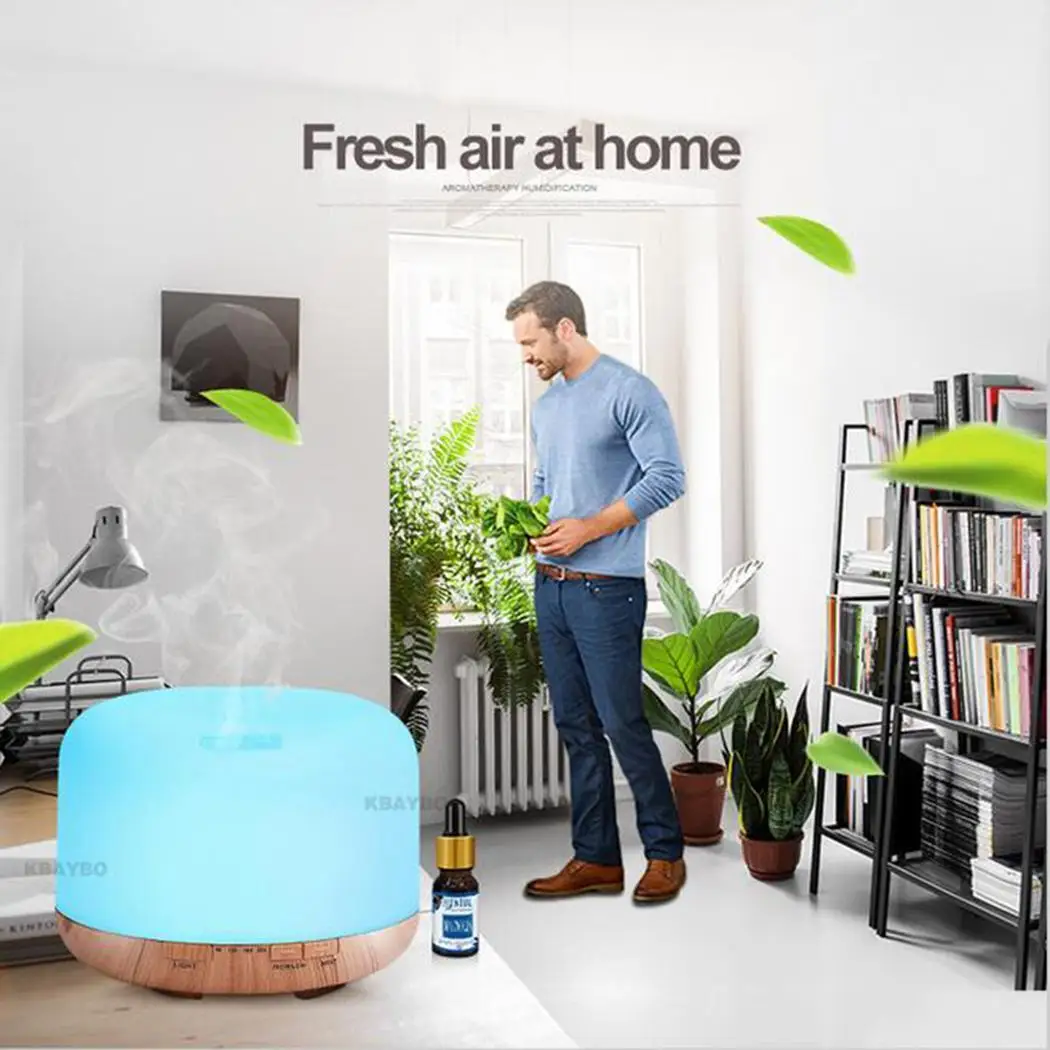

500ML Ultrasonic Air Humidifier Aroma Essential Oil Diffuser Mute Humidifier Adapter Power Supply Fogger Colorful Night Lamp