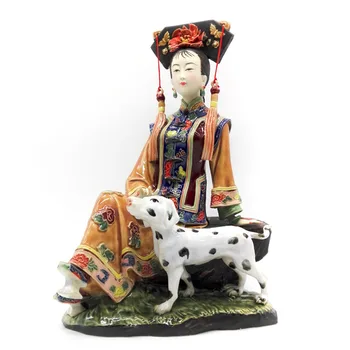 

Collections Home Decoration Vintage Porcelain Sculpture Art Chinese Antique Statue Fine Ceramic Ornament Figure Craft