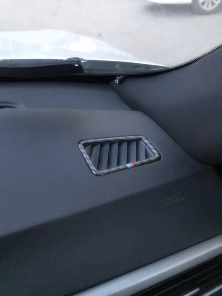 car styling For Bmw E90 E92 E93 3 Series 2005-2012 Carbon Fiber Car AC Outlet Trim Refit Air Outlet Frame Decoration 3D Stickers (1)