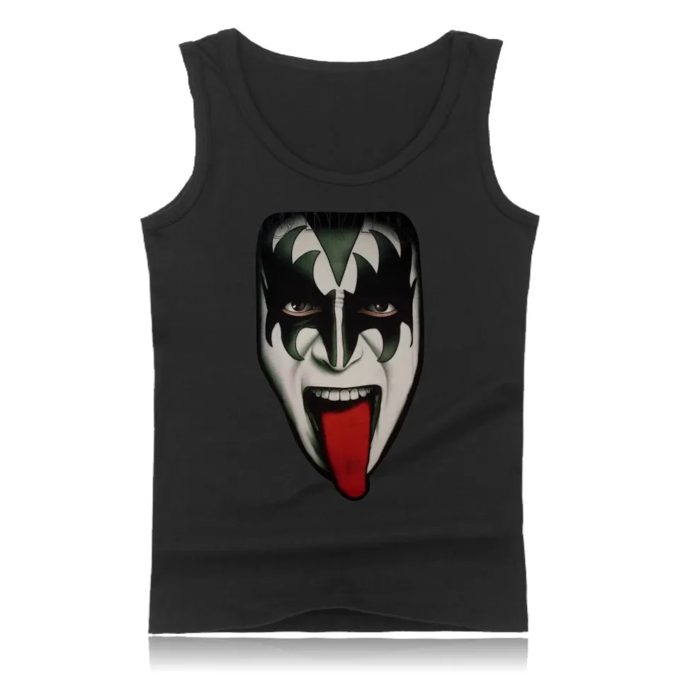 Классический топик для мужчин и размера плюс ROCK BAND KISS Muscle рубашки без рукавов