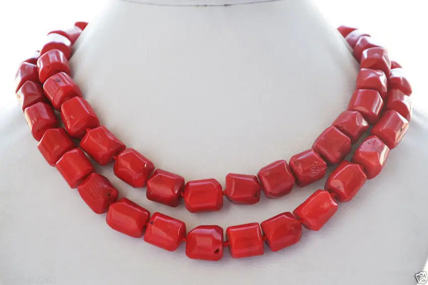 

Hot sale new Style >>>>>natural 32" 13x15mm massive red coral bead NECKLACE