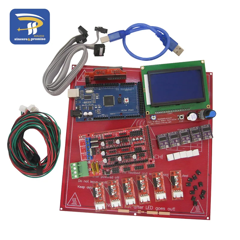 Reprap Ramps 1.4 Kit With Mega 2560 r3 + Heatbed mk2b + 12864 LCD
