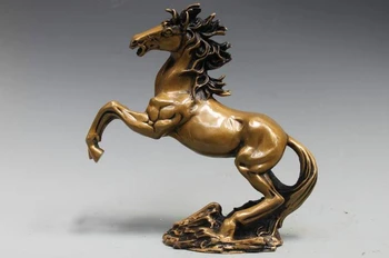 

Chinese Folk Pure Bronze Copper War Horse Family Fengshui Decor Statue