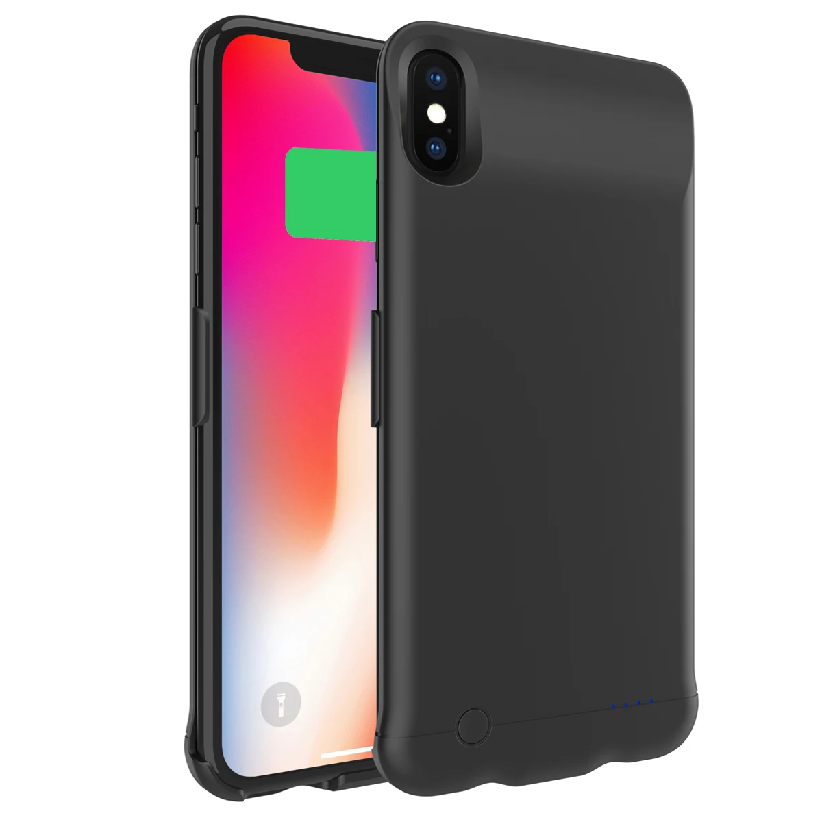 Для iPhone Xs Max чехол для зарядного устройства 6200 мАч внешнее резервное зарядное устройство power Bank защитный чехол для iPhone Xs Max - Цвет: Черный