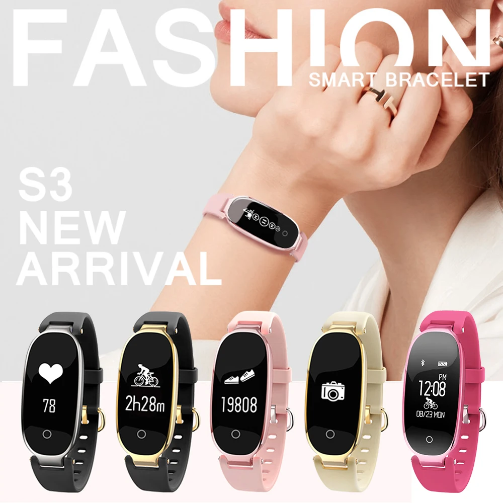 

S3 Smart Watch Color Screen Waterproof Women Smart Band Heart Rate Monitor Fitness Bracelet Heart Rate Monitor for IOS Android