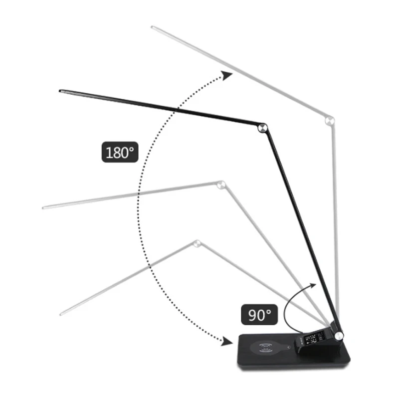  QI Wireless Charger with LED Desk Lamp USB charging Port For Mobile Phone Folding 12W Table Lamp fo - 4000010179482