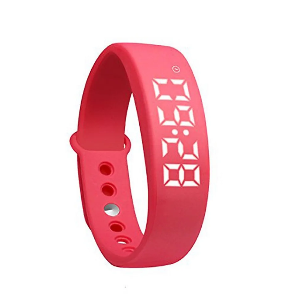 W5 умный браслет, браслет, 3D шагомер, счетчик шагов, отслеживание калорий, спящий монитор, фитнес-трекер, умный Браслет - Цвет: Красный