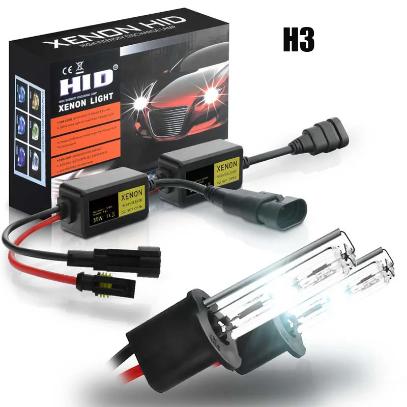 2 шт. H1 H3 H7 H11 9005 HB3 9006 HB4 880 светодиодный Автомобильные фары hid ксеноновая лампа для автомобилей 12В 55 Вт Автомобильные светодиодные лампы фар 10000K 3000K 6000K