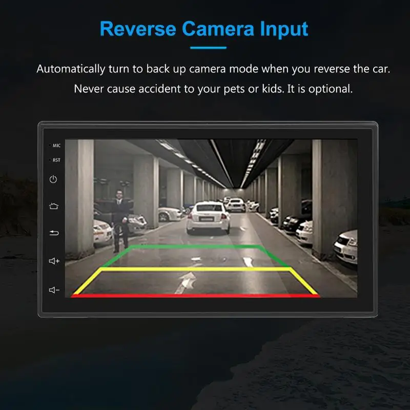 Top 7inch 1DIN Bluetooth Car Stereo Player GPS Android 8.1 WiFi USB AM FM RDS Radio Receiver Head Unit Car Multimedia Player 6