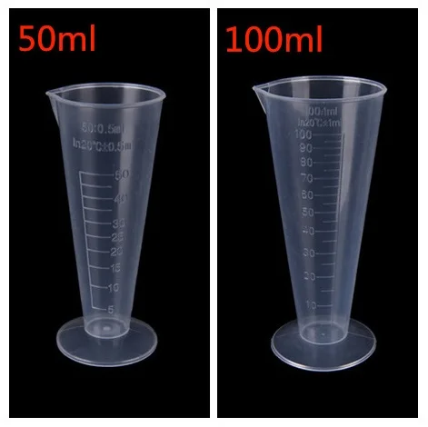 1pc 50ml/100ml Plastic Measuring Cup Jug Pour Spout Surface Kitchen Tools Triangular Measuring Cup With Scale