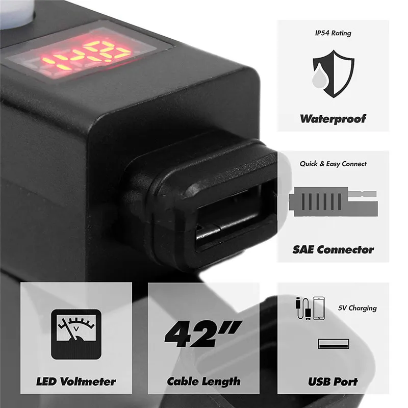 USB мотоцикл прикуриватель розетка водостойкий переключатель 12 В телефон