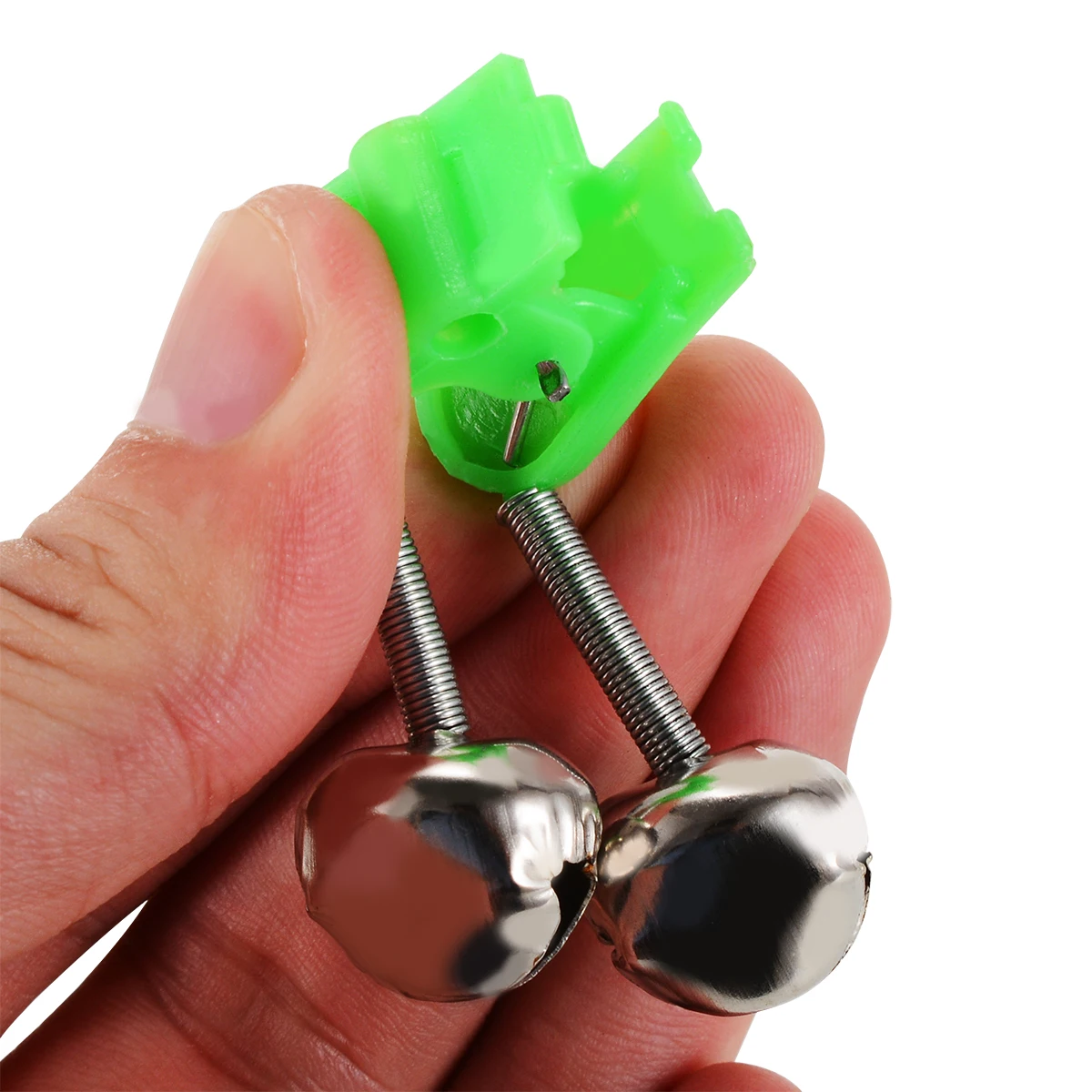 10Pcs Durable Fishing Bite Alarms Fishing Rod Stalk Bell Clamp Tip on Fishing Rod With Twin Bells Fishing Tackle Fish Bait Alarm