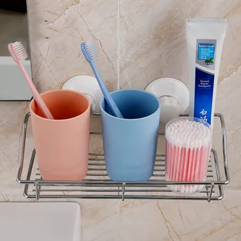 

1Pcs Stainless Steel Storage Holder Double Suction Cups Storage Rack Shower Holder Bathroom Tools Accessories For Organizer