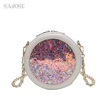 

Crossbody Bags For Women Leather Handbags Mini Circular Fashion Brand Women Bags Designer Chain Round Shoulder Messenger Bag