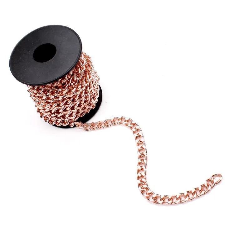 2 м/лот 8*11,5*2 мм цепочка ожерелье розовое золото/серебро/ювелирные изделия, Золотая цепь звено цепи для DIY аксессуары - Цвет: RG00