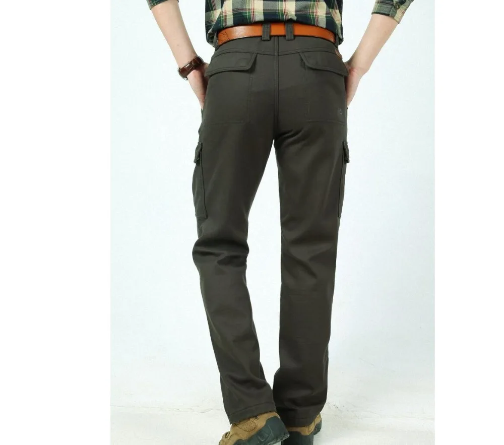 Флисовые зимние длинные штаны с карманами из хлопка; военные прямые теплые плотные брюки-карго из чистого хлопка; комбинезон; брюки#42