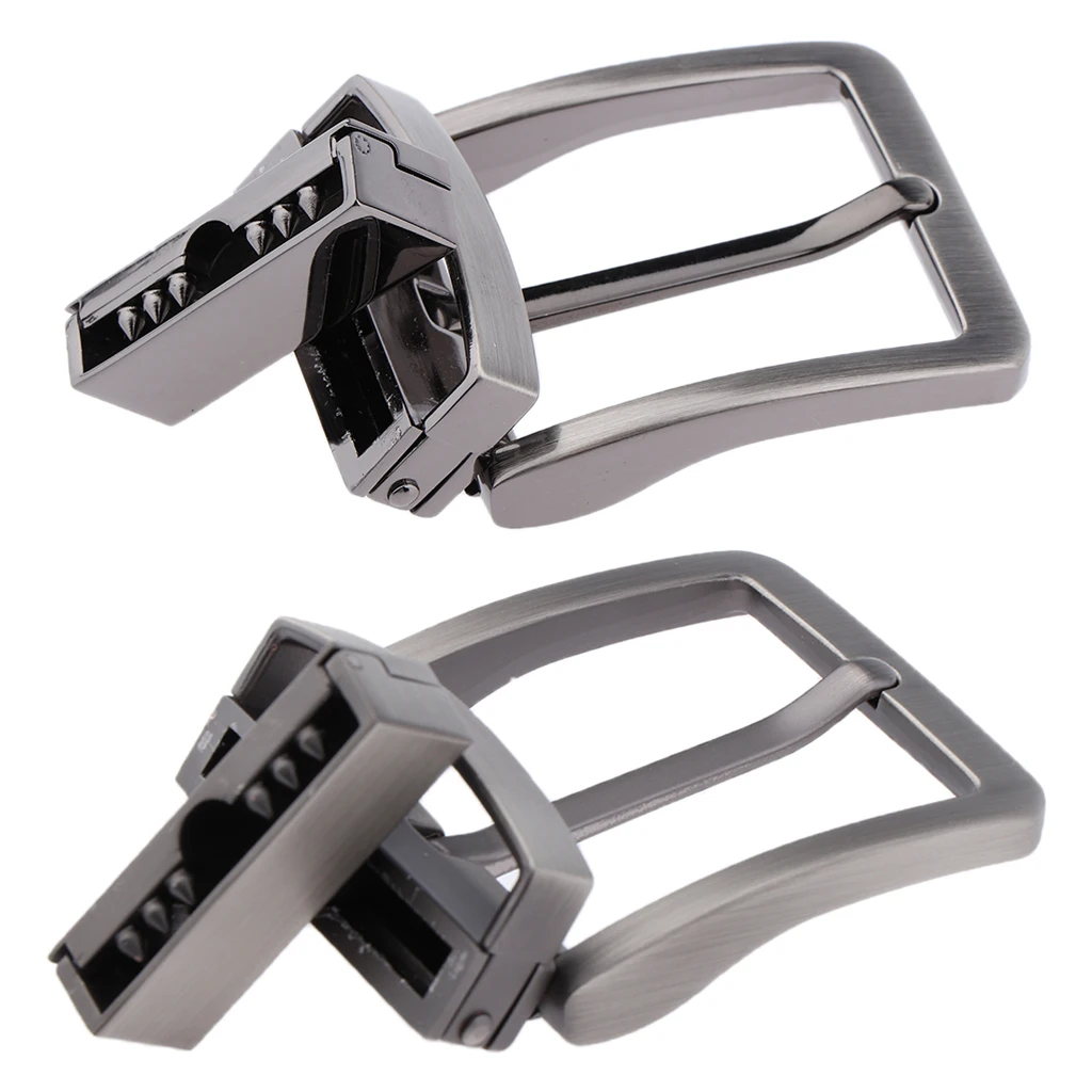 Men Metal Pin Buckle Reversible 360 Degree Rotation Cinturon Reversible Buckle Men Golden Silver Color High Quality Material