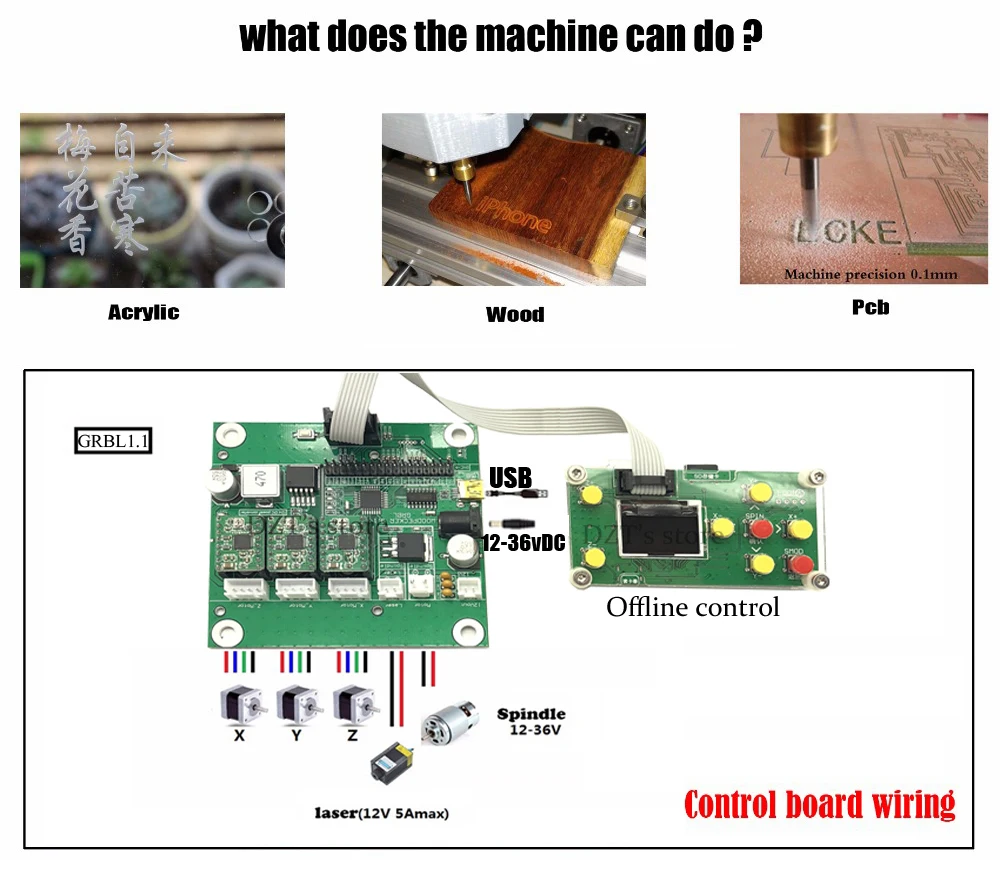 CNC 3018 Pro GRBL control ER11 Diy Мини cnc машина 3 оси pcb фрезерный станок деревянный