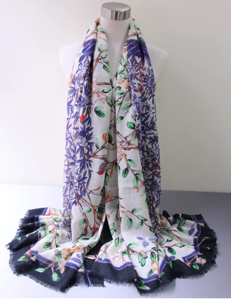 100% кашемир женский весна осень зима модный принт тонкий платок-шаль из пашмины Большой размер 100x200 см оптом в розницу