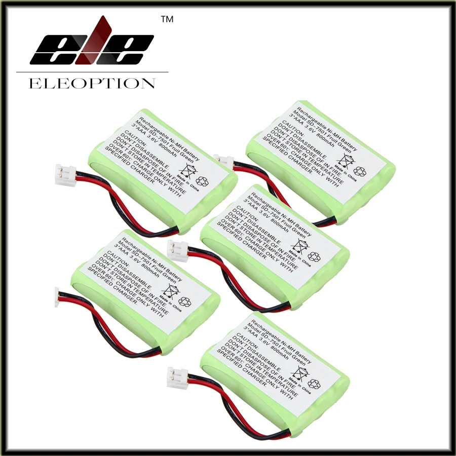 Eleoption 5x 800mAh Cordless Home Phone Battery for 3SN AAA60H S J1 3SN