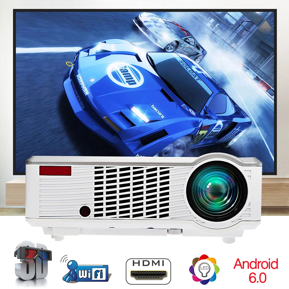 Светодиодный проектор ALSTON 3302 HD на Android HDMI VGA домашний кинотеатр с Wi Fi Bluetooth| |