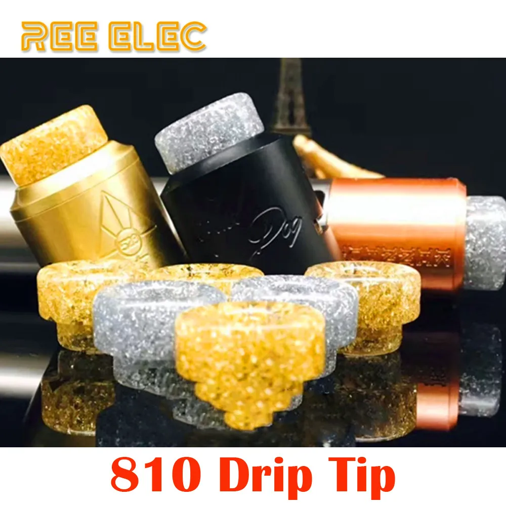 REE ELEC Resin 810 Atomizer Drip Tips For Electronic Cigarette Rda Rba Tank Wide Bore Drip