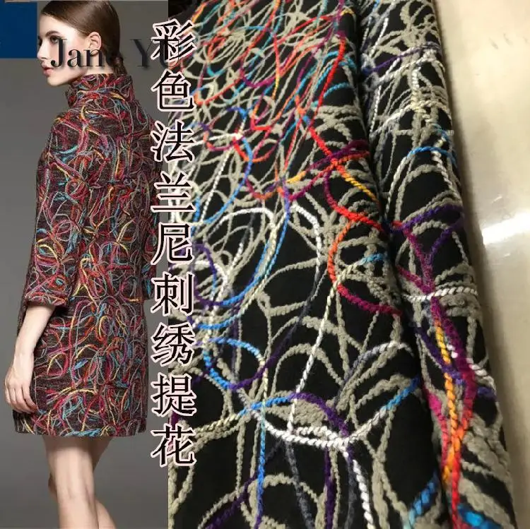 JaneYU Высококачественная шерстяная жаккардовая ткань, Осеннее зимнее пальто, костюм, юбка, одежда, ткань 50x150 см