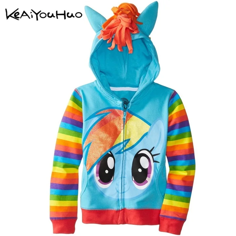

My Baby Girls Jackets Coats Spring Autumn Jacket For Girls Coat Little Kids Cartoon Pony Hooded Outerwear Coat Children Clothes