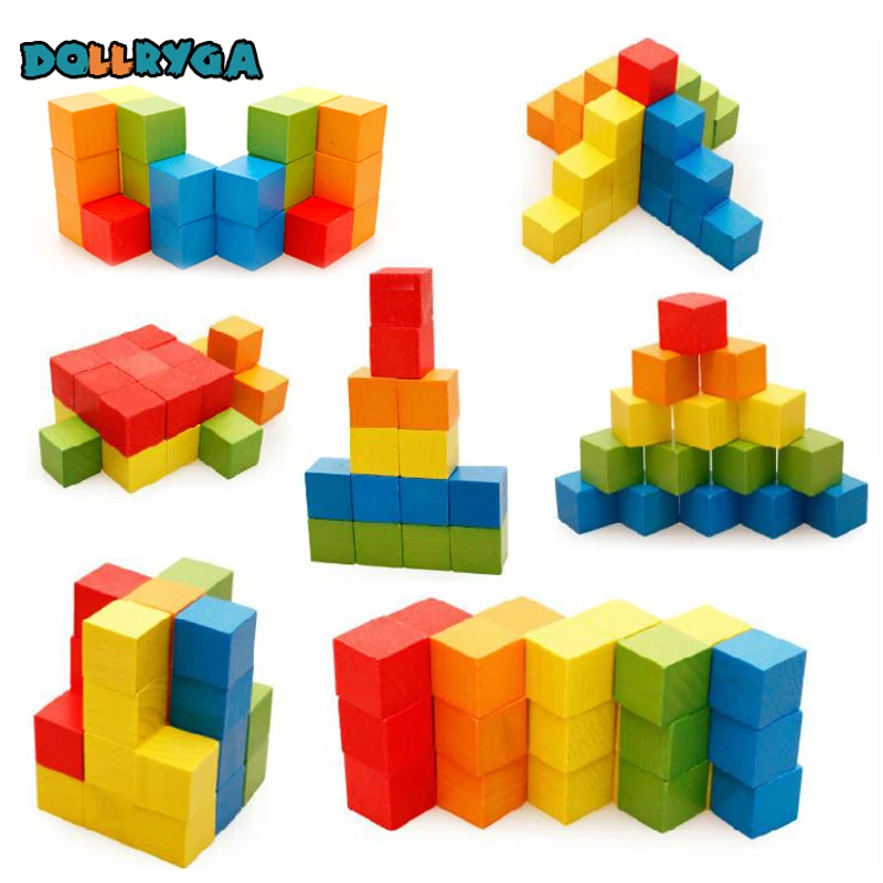 100pcs/box DIY Colorful Bulk Cylindrical Wooden Blocks Children Stimulate Imagination Rainbow Blocks Toys DOLLRYGA Free Shipping