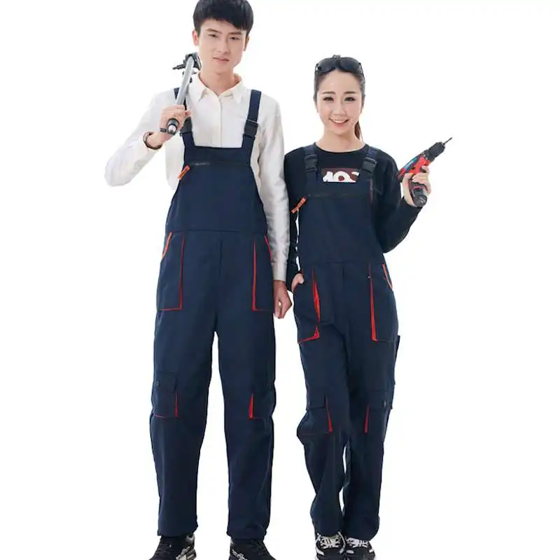 Men Women Bib Overalls Work Clothing Protective Coverall Repairman Strap Jumpsuits Working Uniforms Sleeveless Coveralls 4color
