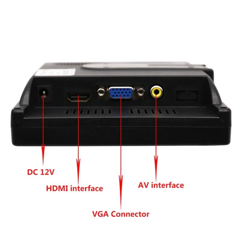 7 дюймов HDMI сенсорный монитор ПК мини маленький lcd CCTV full hd портативный монитор TFT 1024*600 встроенный динамик для автомобиля заднего вида