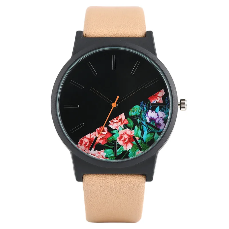 Уникальные часы унисекс тропические джунгли дизайн кварцевые наручные часы для мужчин женские Творческий повседневные спортивные часы час подарок спортивные часы - Цвет: Light Khaki