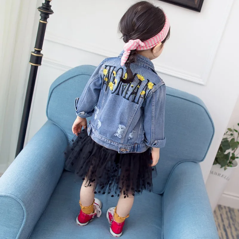 Baby Girls Jacket Fashion Spring Autumn Denim Coats Children's Windbreaker Outerwear