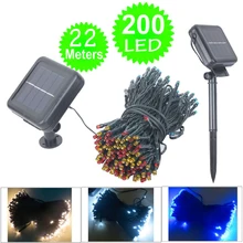 22 м 200led Солнечная Привело Праздничное Освещение Строки Праздник Света DC12v энергосберегающие Для Гулянку Торговый Новый год decotation