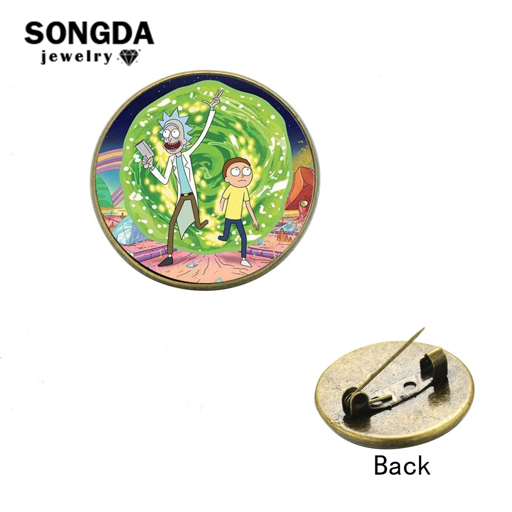 

SONGDA 2018 New Arrival Creative Rick And Morty Brooch Cartoon Badges Funny Shirt Lapel Pins Bag Hat Personality Decorative Pins