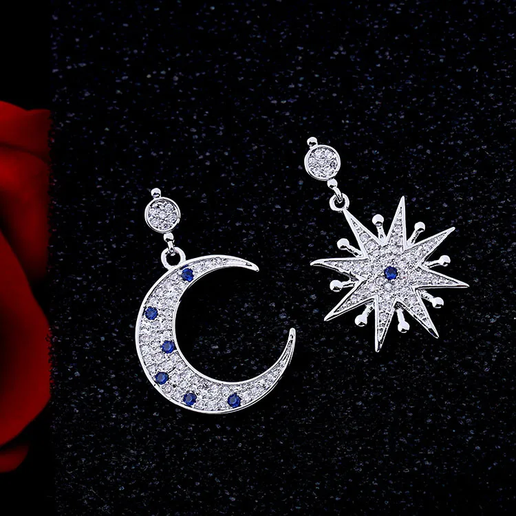 Модные 925 пробы Silver Moon Серьги с дизайном «солнце» для Для женщин рождественские подарки женские серьги Элитный бренд ювелирных Pendientes Brincos