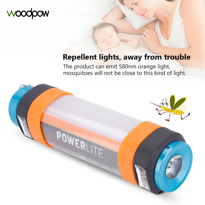 

Woodpow USB Rechargeable Portable Travel Light Camping Tent Anti Mosquito Energy Saving Lamp IP68 SOS Six Dimmable Flashlight