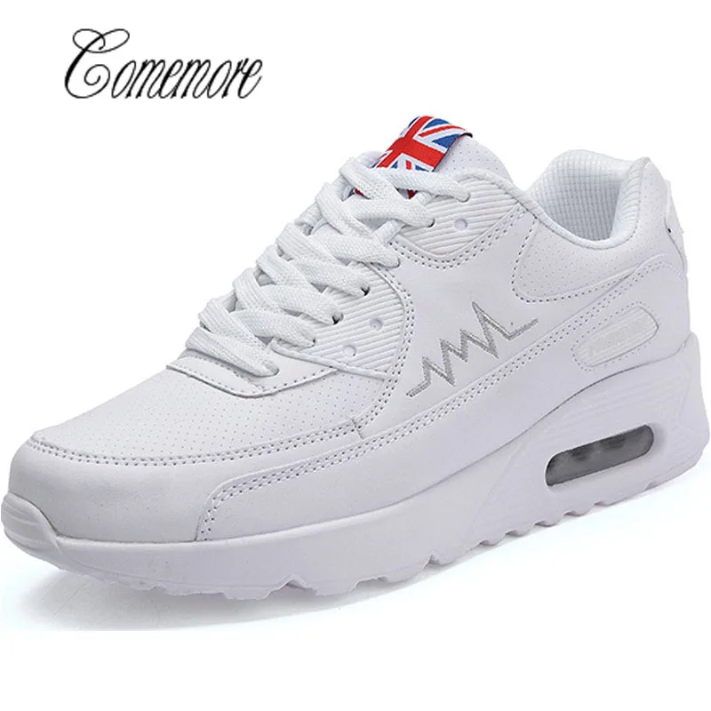 

Comemore Air Cushion Women's Sneakers Women Leather Running Shoes Women's White Woman Sport Shoes Female Sports Shoes Gym