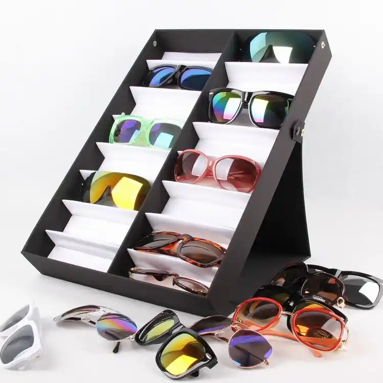 Foldable Sunglasses Box Eyewear Organizer Display Case Collector
