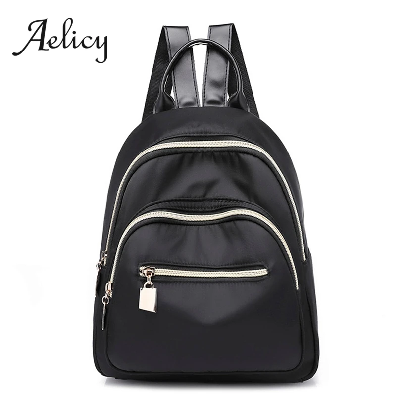 

Aelicy Oxford Cloth School Bag Women Teenage High Quality Backpacks Bag Simple Fashion Students Bags With Headphone Hole