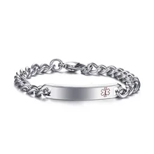 Высококачественная нержавеющая сталь медицинская логотип браслет модный браслет из цепочки для женщин и мужчин ювелирные изделия